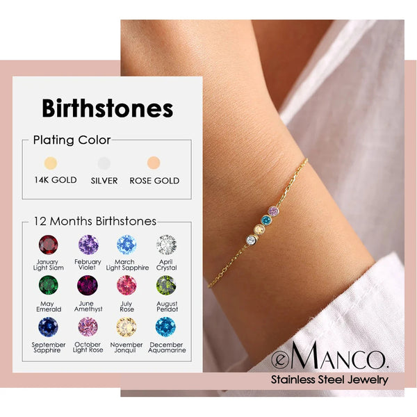 Zircon Birthstone Zodiac Bracelet Set