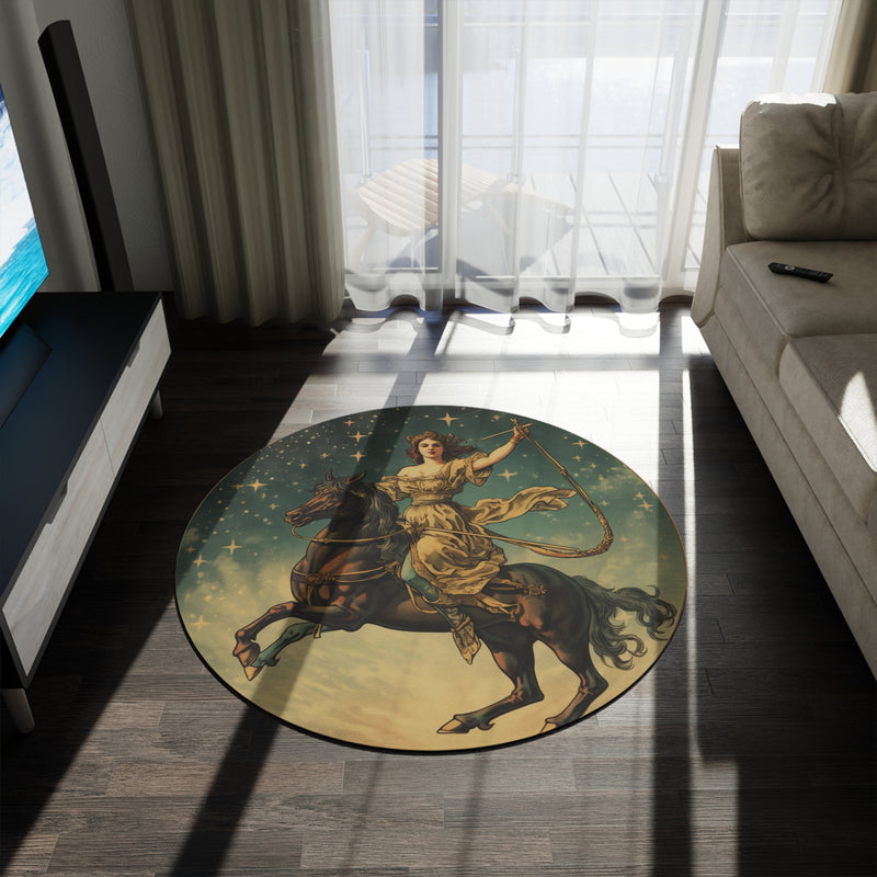 Sagittarius Archer Round Rug