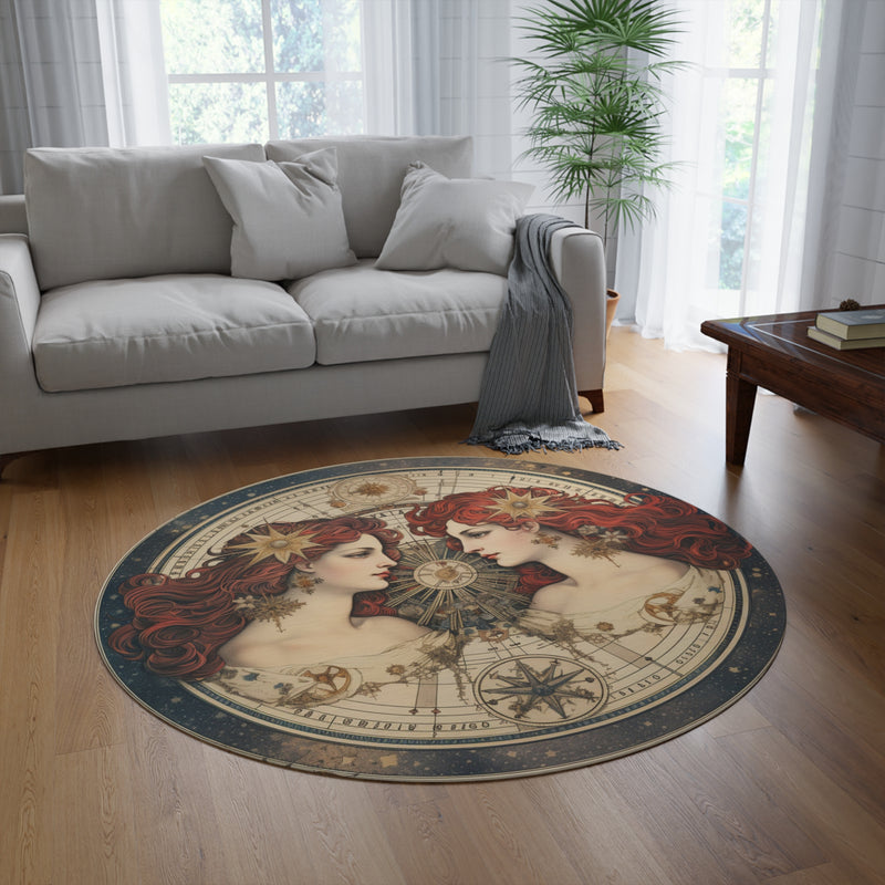 Gemini Twins Round Rug