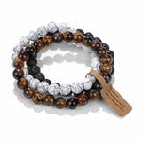 3-Piece Natural Stone Bracelet Set for Women and Men