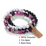 3-Piece Natural Stone Bracelet Set for Women and Men