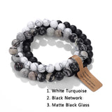 3-Piece Natural Stone Bracelet Set for Women and Men