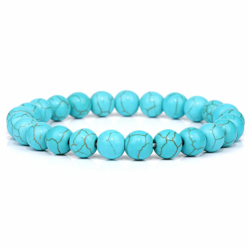 Natural Harmony Agate Bracelet Set - Serene Turquoise Ensemble