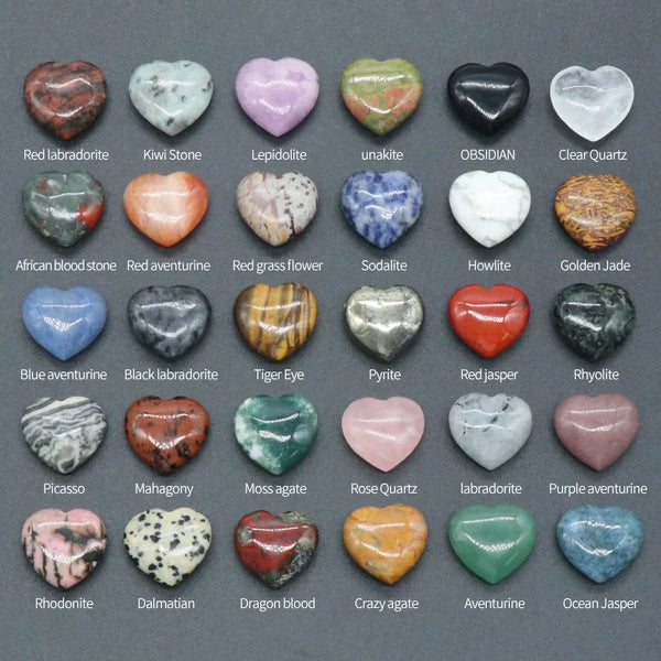 Carved Multicolor Heart-Shaped Gemstone