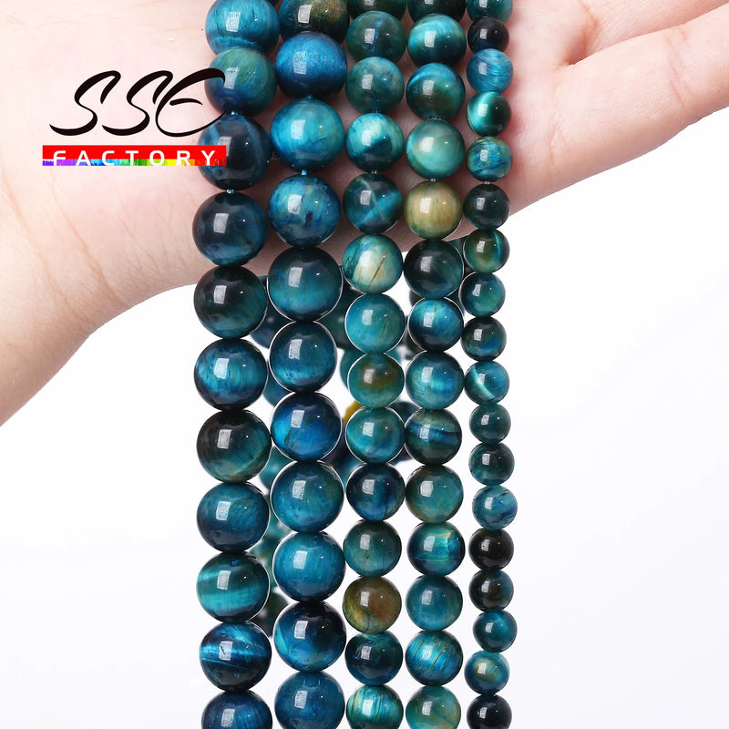 5A Blue Tiger Eye Round Beads 6-12mm Jewelry Making