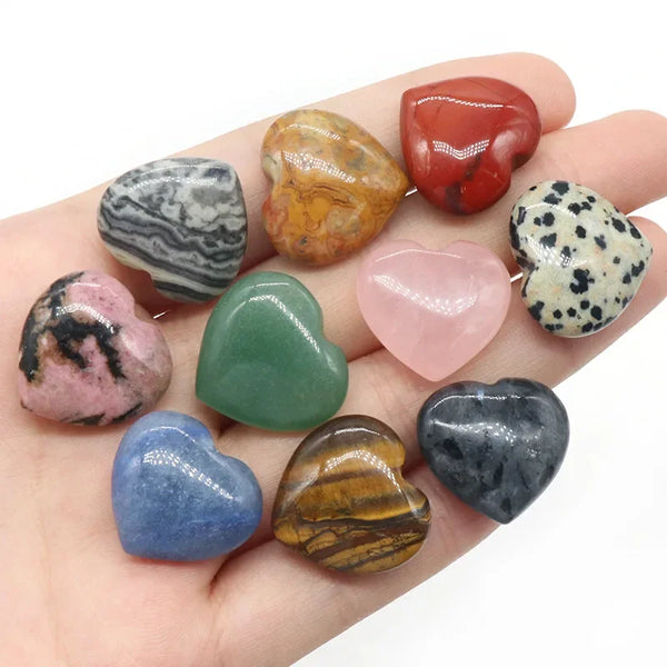 Carved Multicolor Heart-Shaped Gemstone