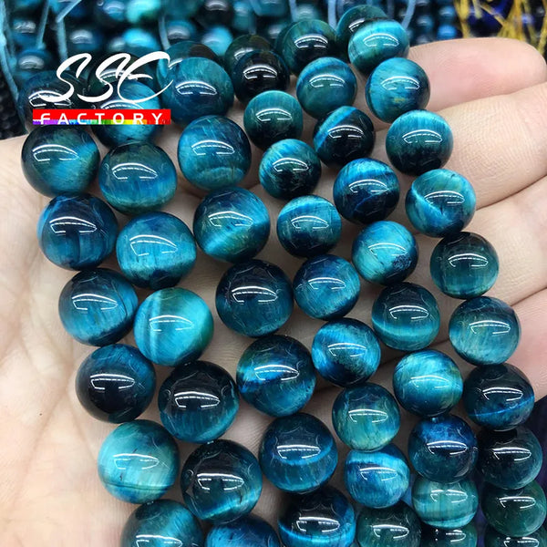 5A Blue Tiger Eye Round Beads 6-12mm Jewelry Making