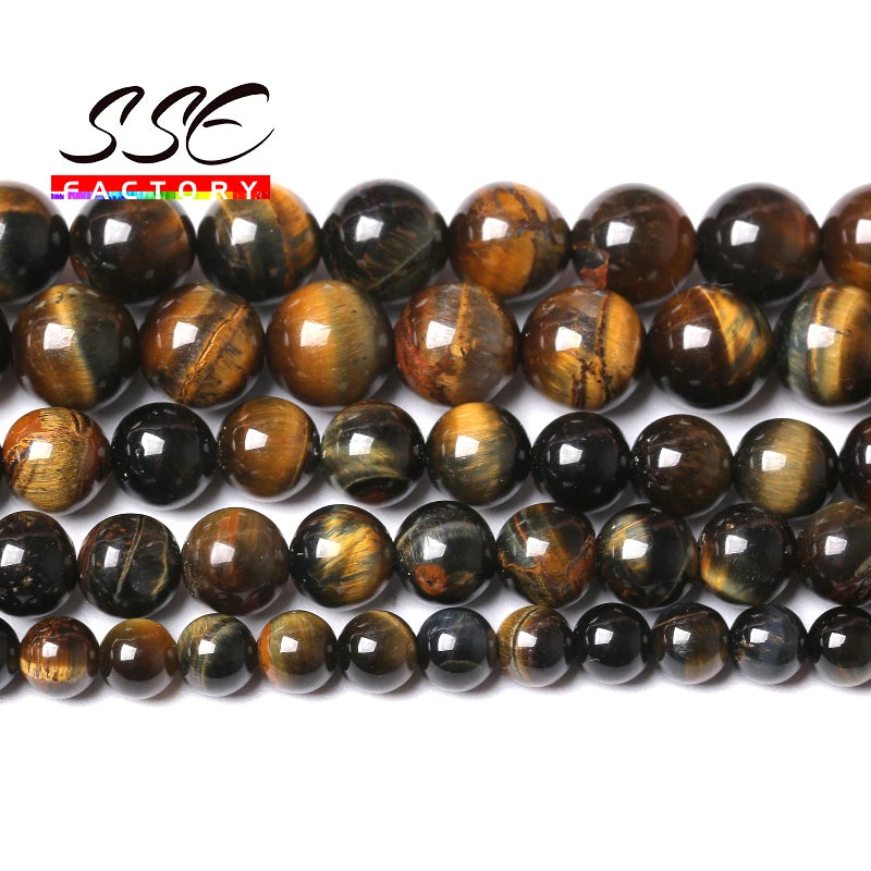 5A Blue Tiger Eye Round Beads 6-12mm Jewelry Making